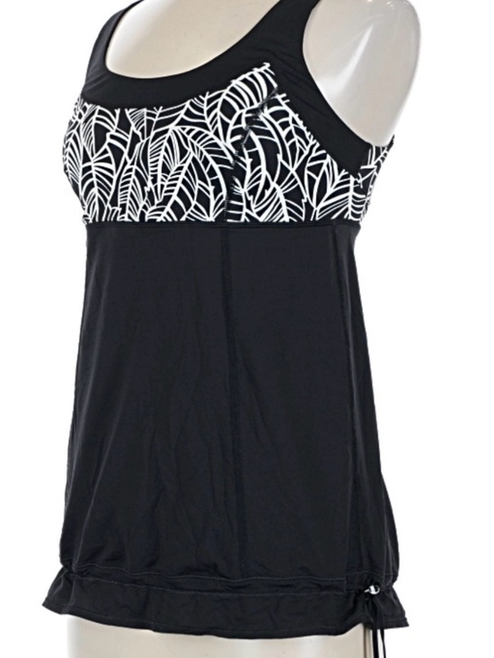 lululemon athletica Tops - lululemon athletica Black Tankini Top with White Leaf Print